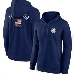 Women's Fanatics Navy Team USA Olympic Rings Insignia Pullover Hoodie Small